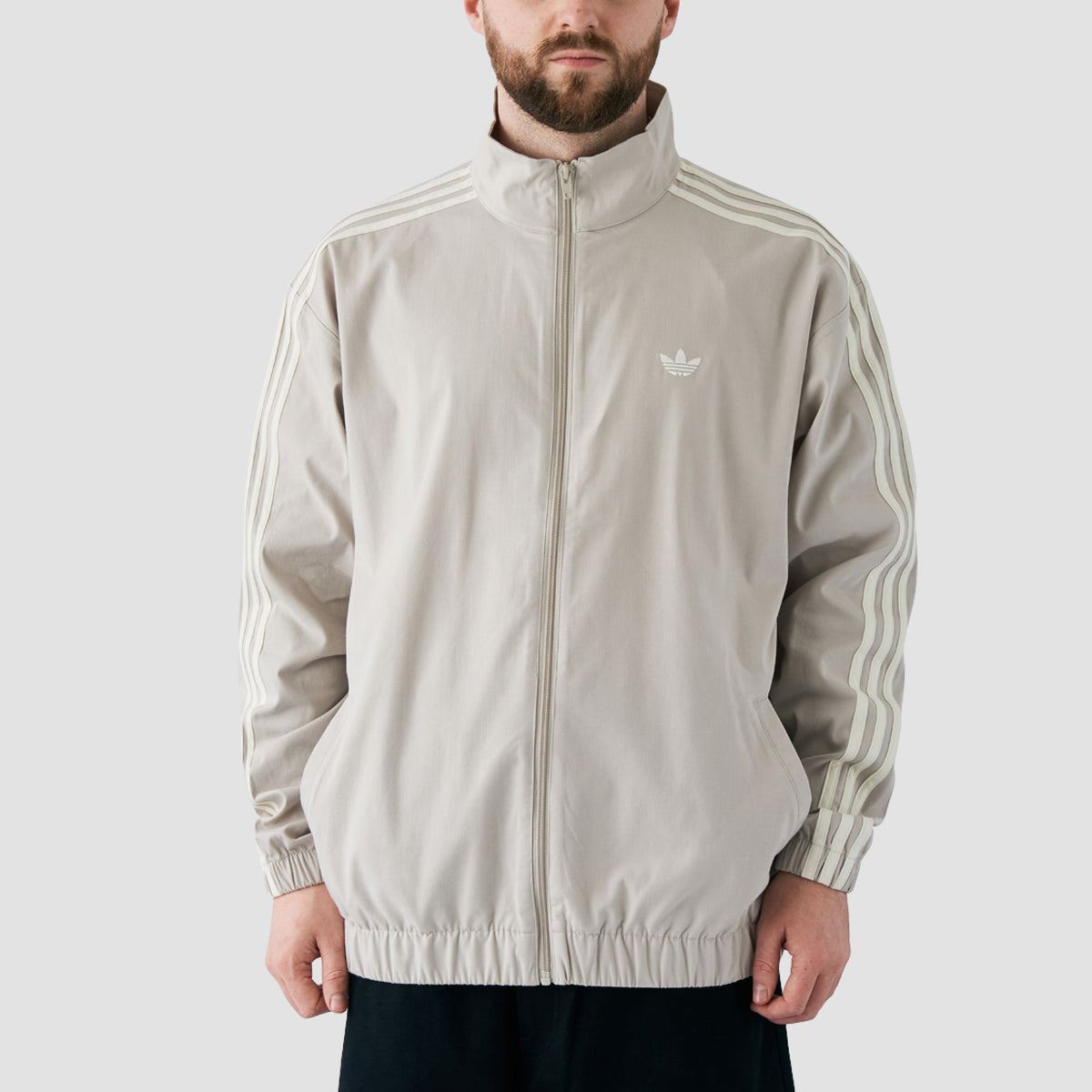 Grey adidas windbreaker best sale