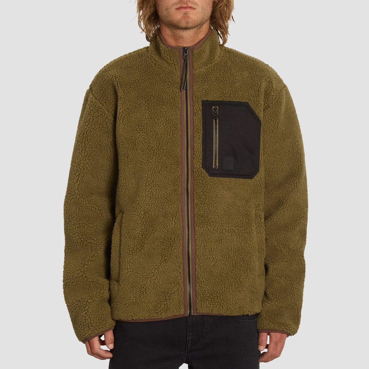 Volcom Muzzer Fuzzar Zip Sweatshirt Service Green