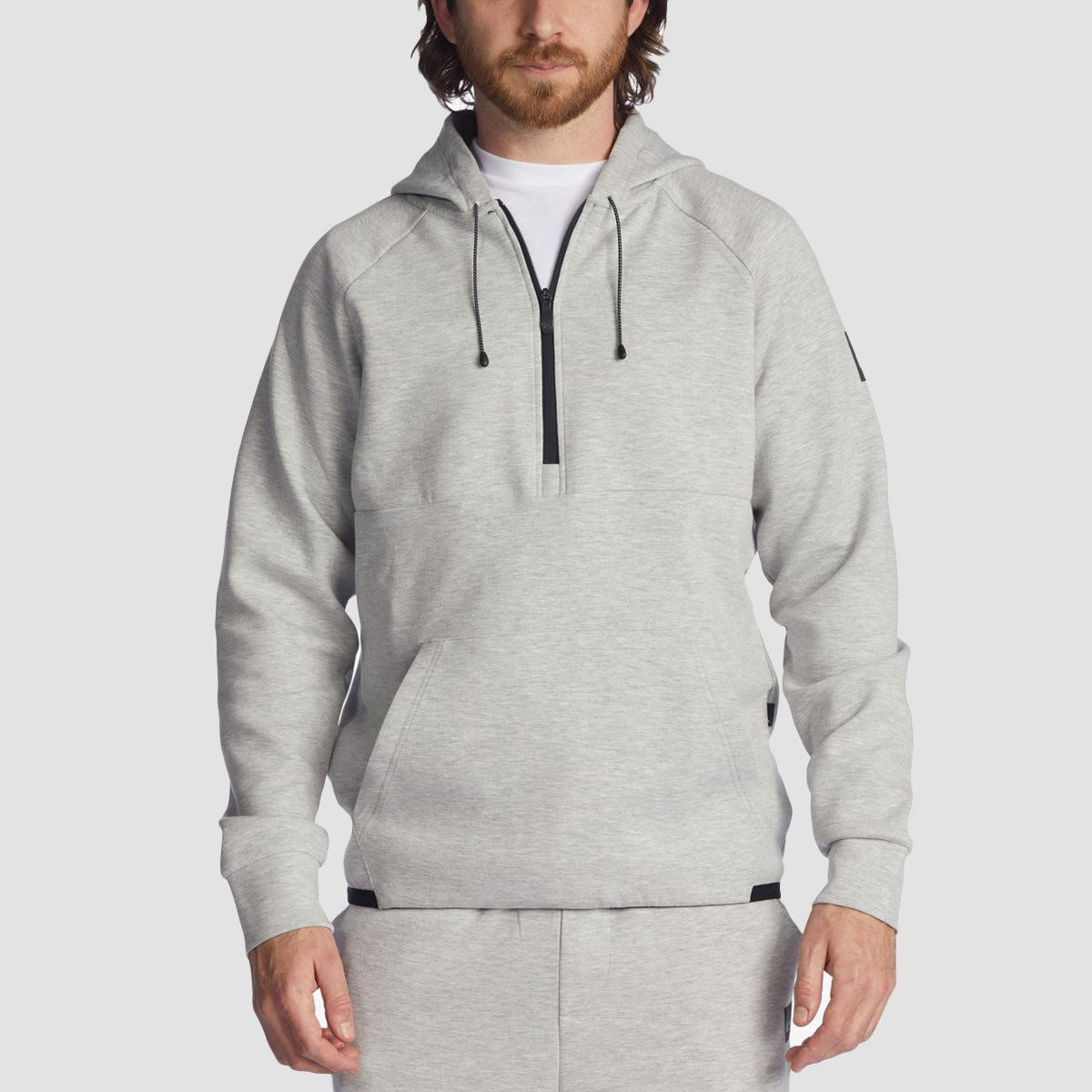 Quiksilver Step off Half-Zip Pullover Hoodie Light Grey Heather