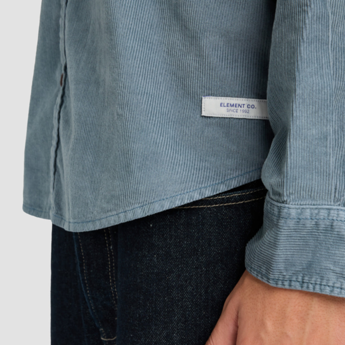 Element Button Down Corduroy Longsleeve Shirt Blue Mirage