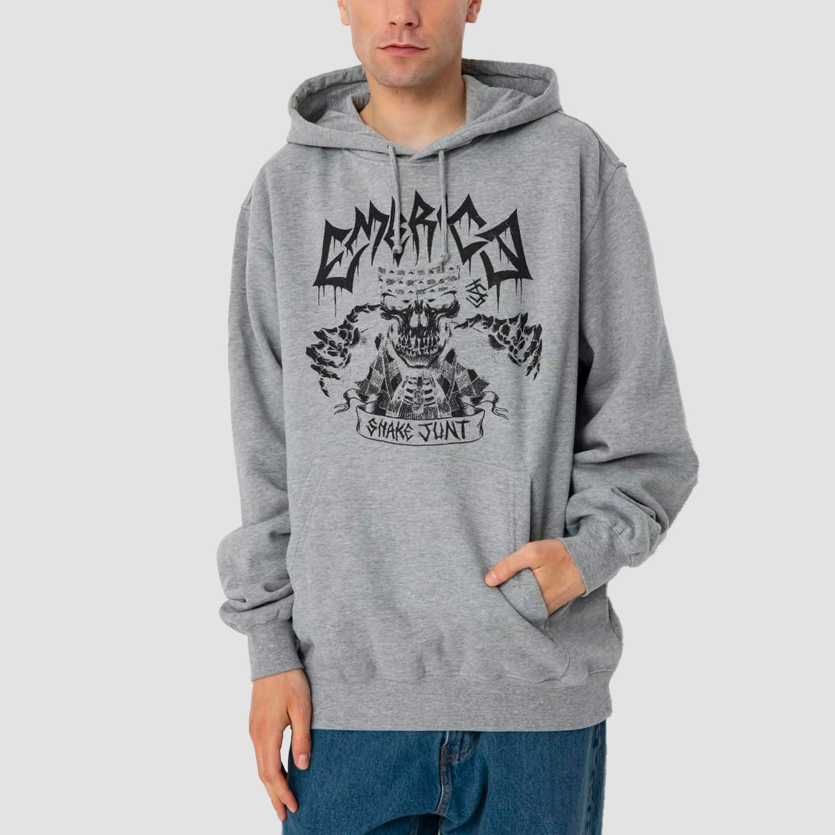 Emerica X Shake Junt Skull Pullover Hoodie Grey/Heather