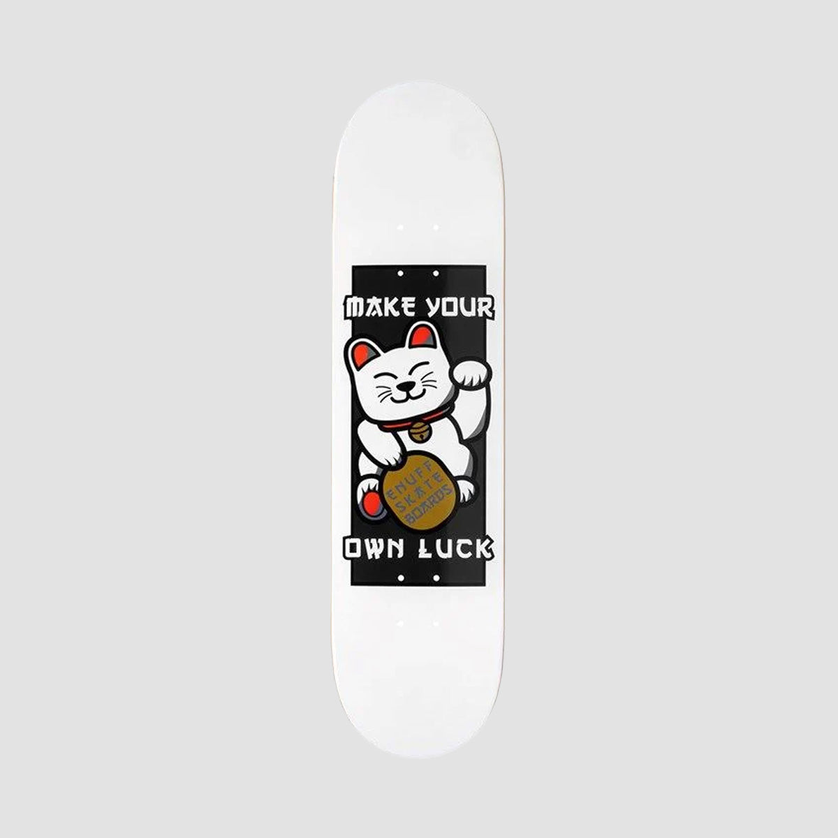 Enuff Designer Skateboard Deck Lucky Cat White - 8.25"