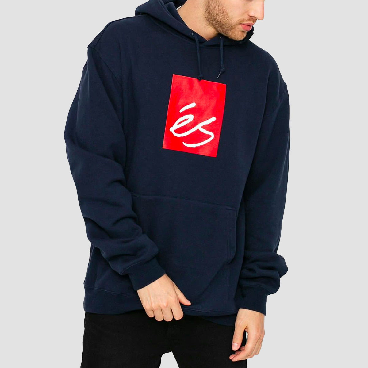 eS Main Block Pullover Hoodie Navy