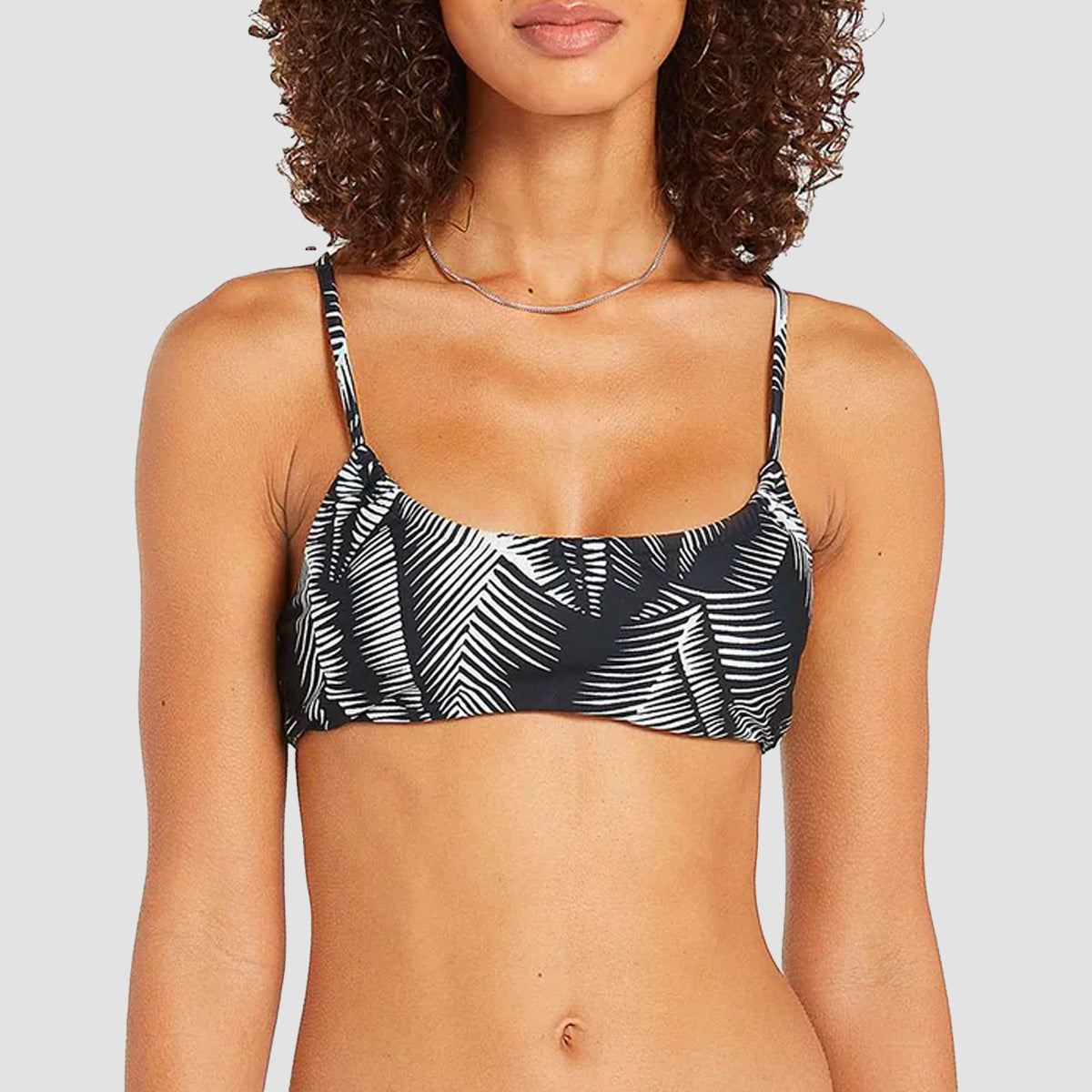 Volcom Stay Or Leaf Scoop Bikini Top Black - Womens