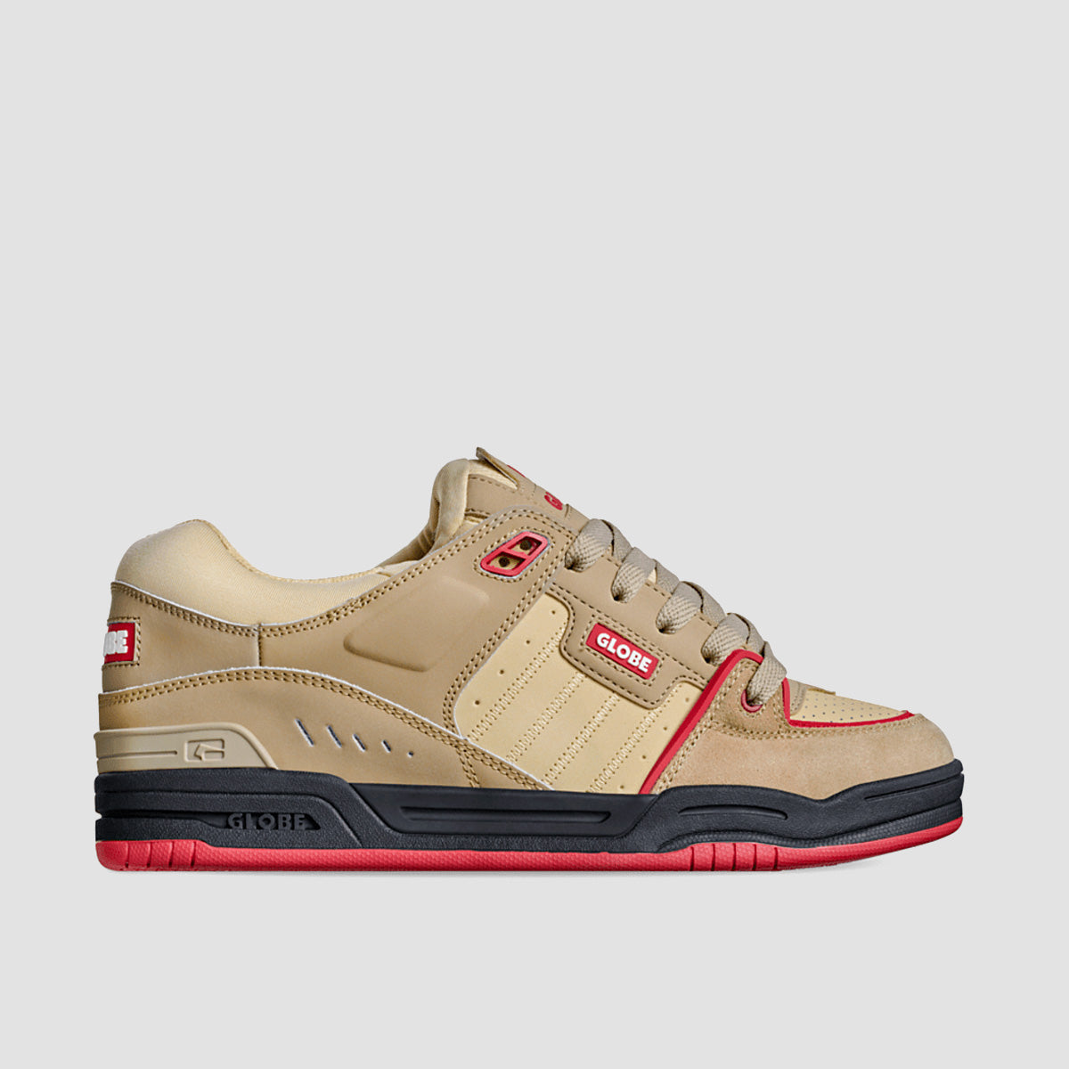 Globe Fusion Shoes - Khaki/Red