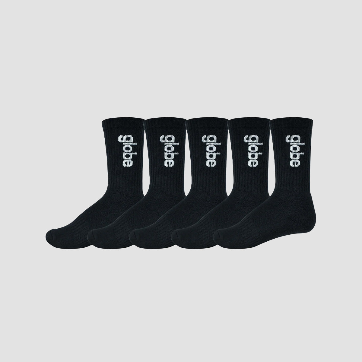 Globe O.G Vert Logo Hi Socks 5 Pack Black