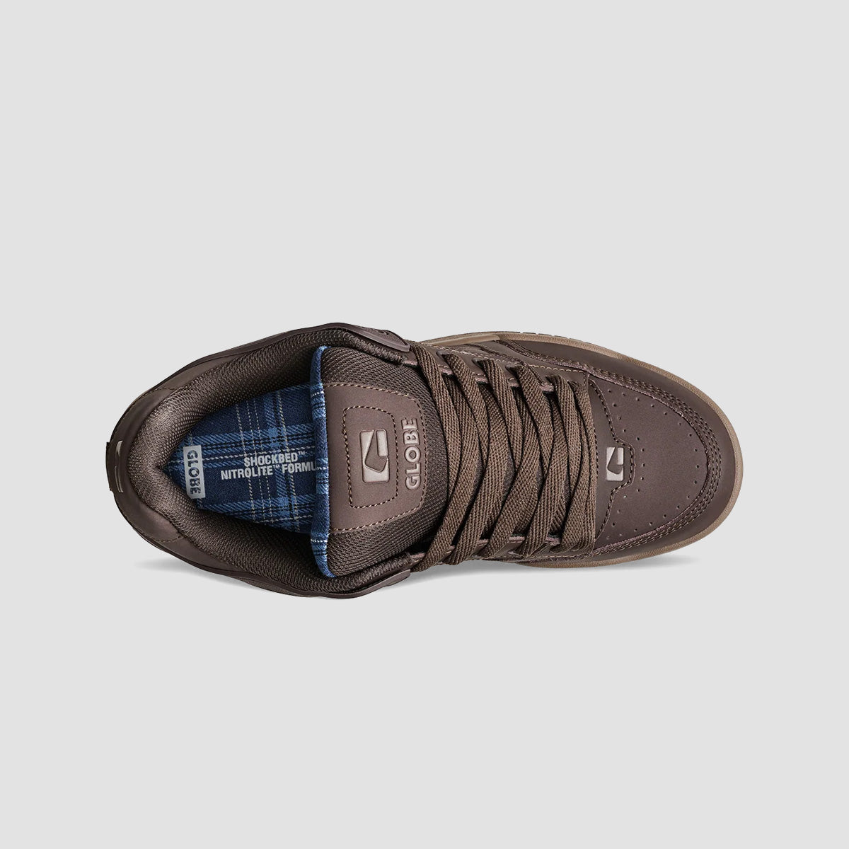 Globe Tilt Shoes - Brown/Blue/Tartan