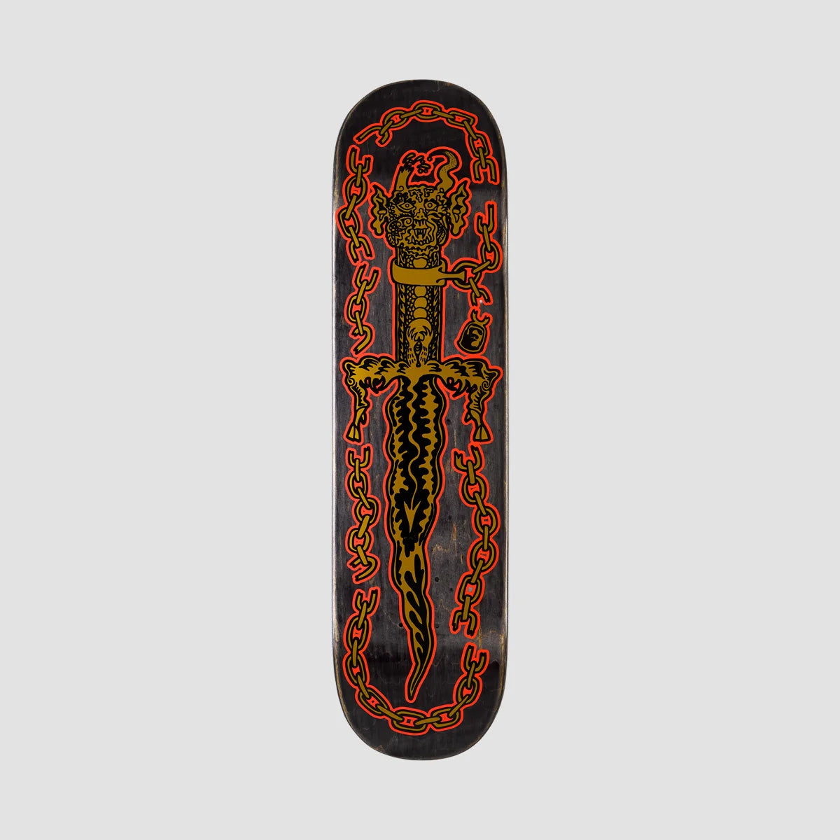 Heathen Sacrificial Dagger On Squarehead Skateboard Deck - 9"