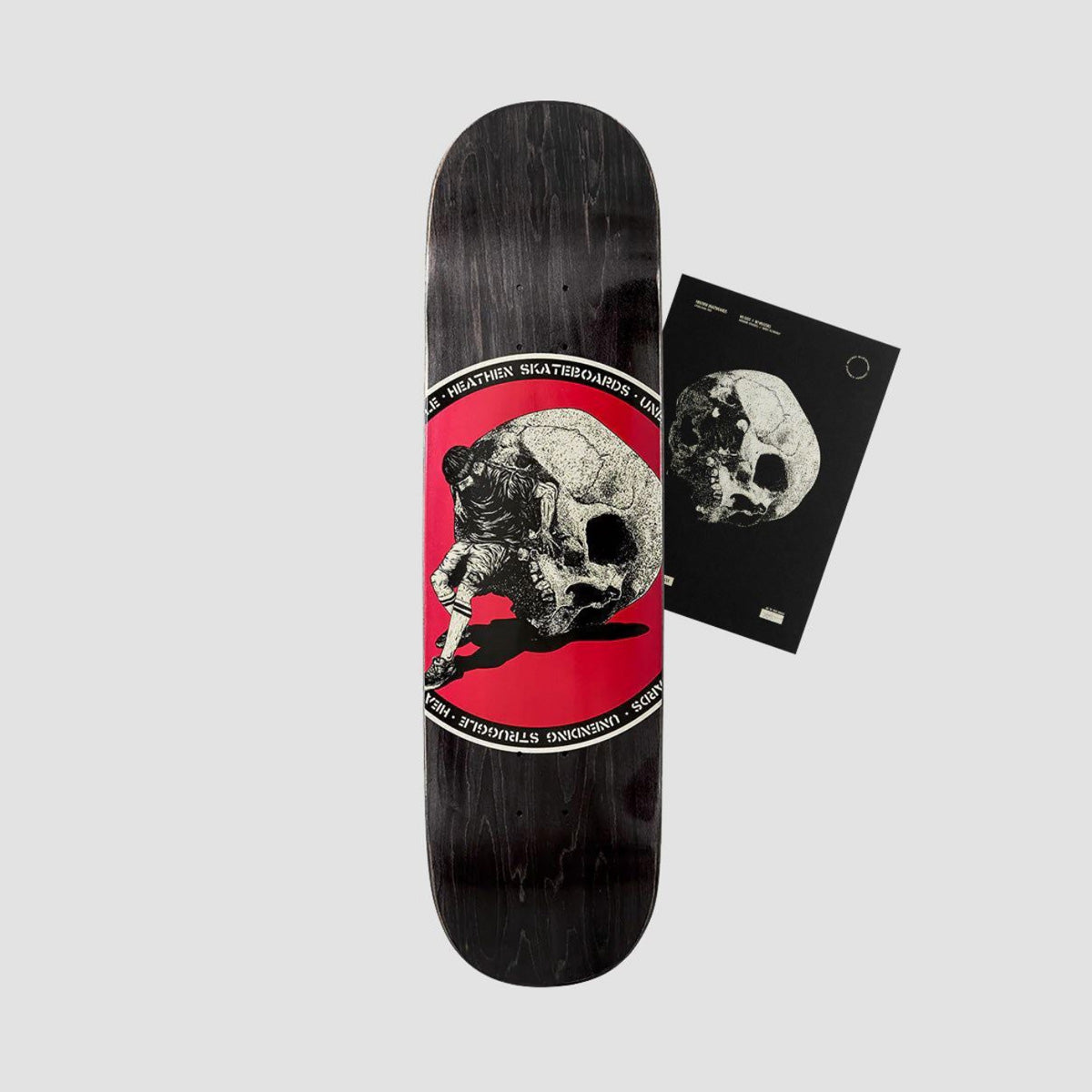 Heathen Sisyphus on Squarehead Skateboard Deck - 8"