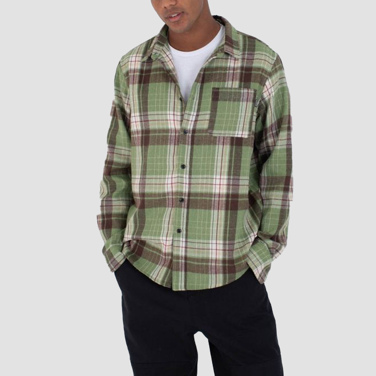 Hurley Axe Flannel Longsleeve Shirt Jungle