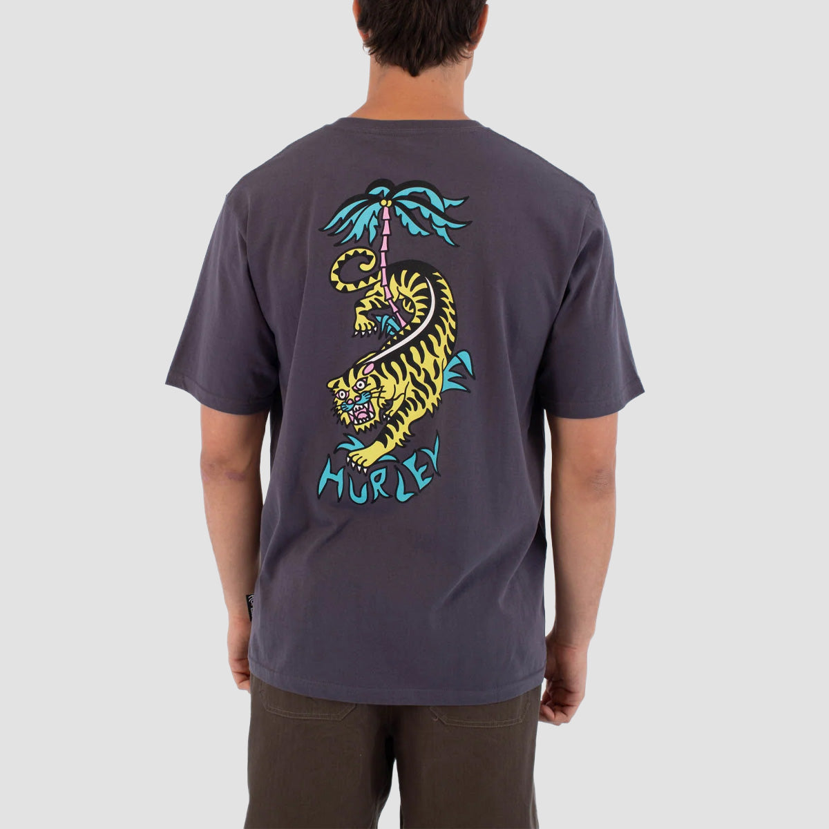 Hurley Etam Tiger T-Shirt Dark Stone Grey