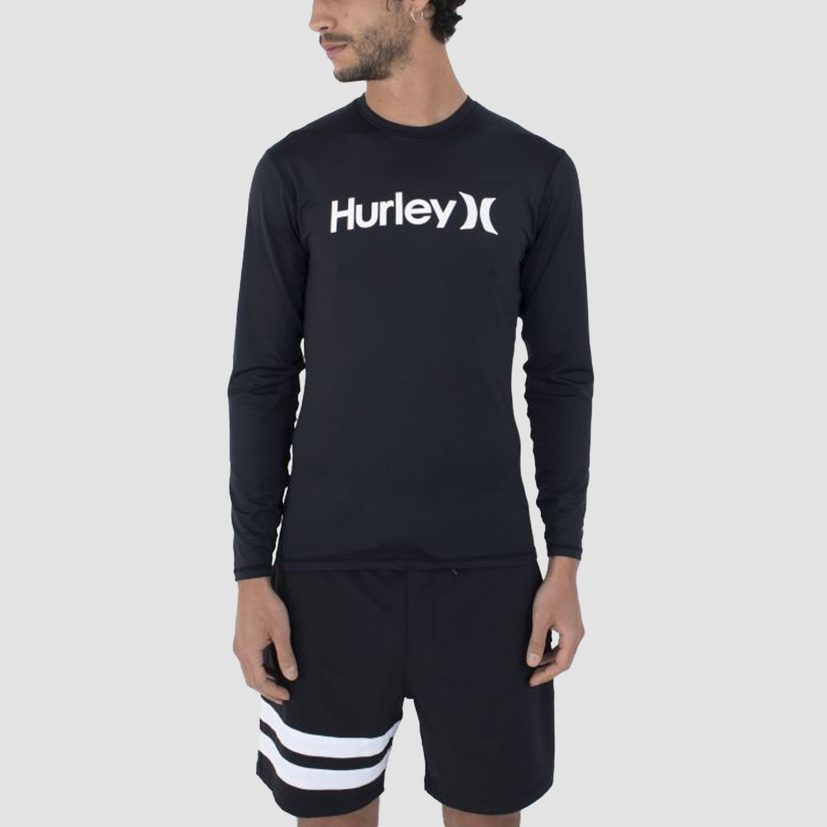 Hurley OAO Quickdry Rashguard UPF 50+ Longsleeve T-Shirt Black
