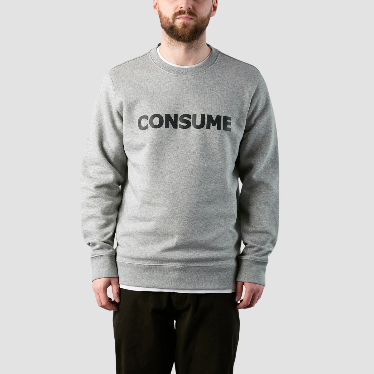 Consume Logo Crew Sweatshirt Athletic Heather/Black