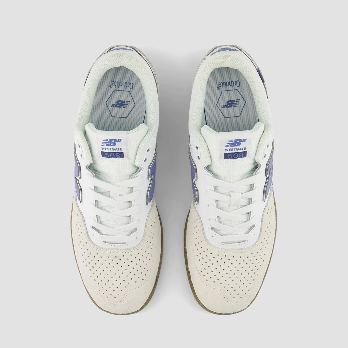 New Balance Numeric Brandon Westgate 508 Shoes - White/Light Blue