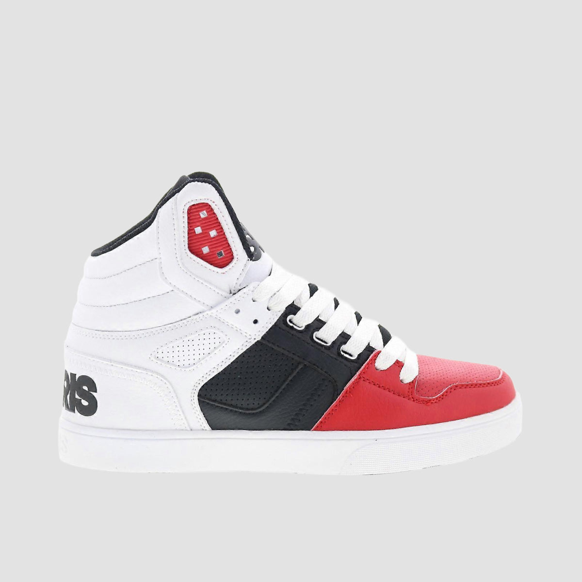 Osiris Clone High Top Shoes - White/Black/Red