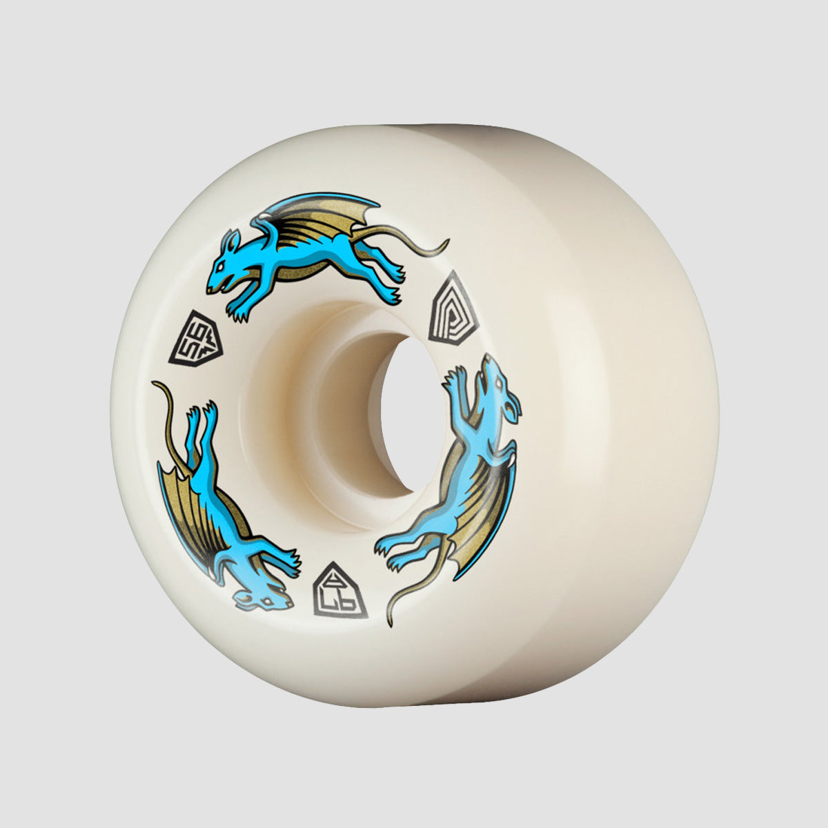 Powell Peralta Dragon Formula Nano Rats 97A AV6 Skateboard Wheels Off White/Blue 56x36mm