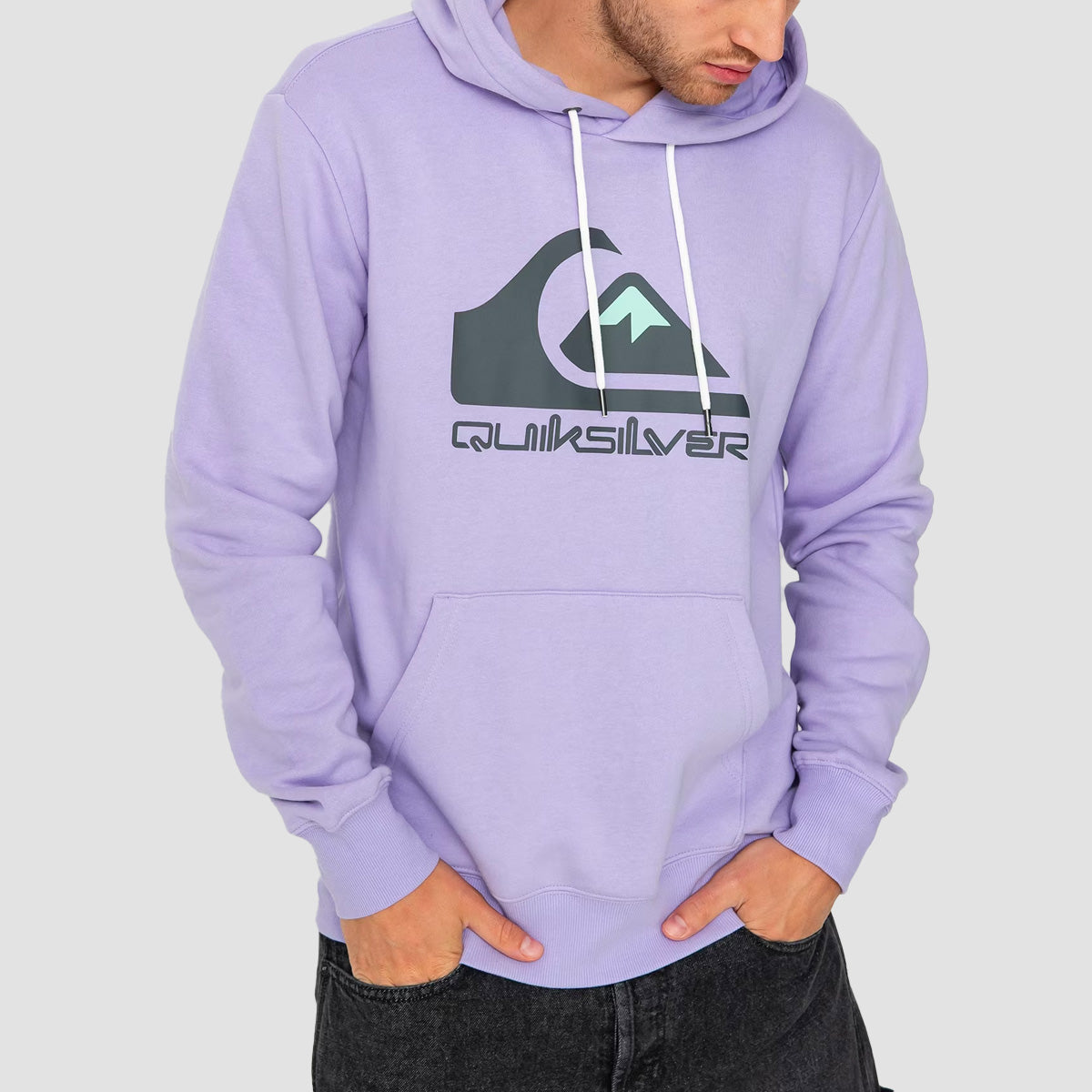 Quiksilver Big Logo Pullover Hoodie Purple Rose