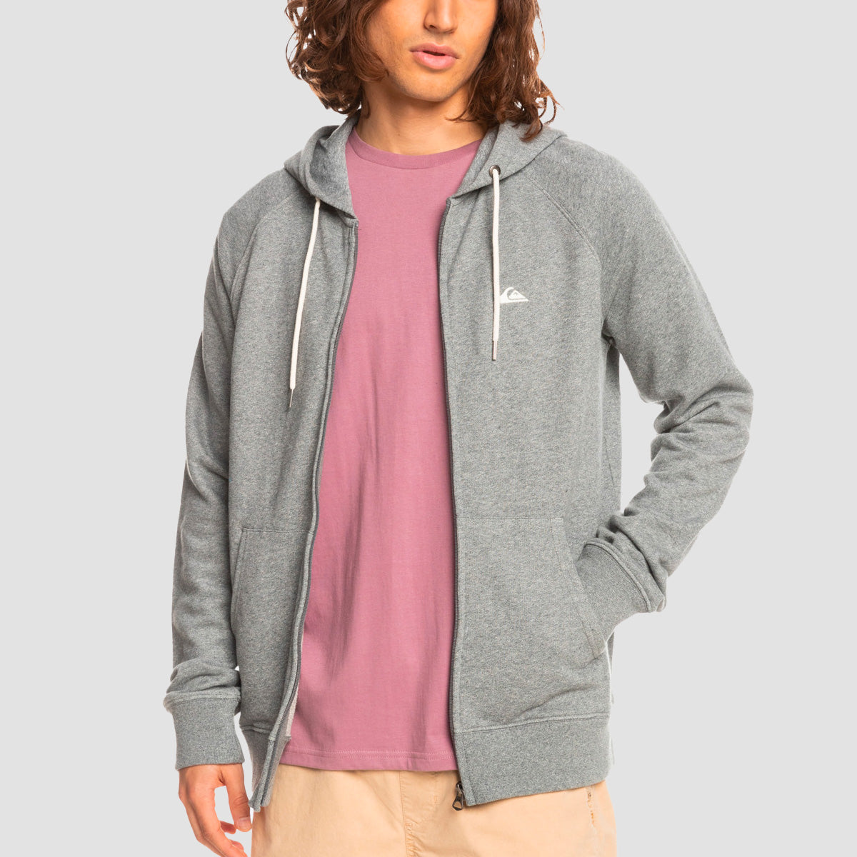 Quiksilver Essentials Zip Hoodie Light Grey Heather