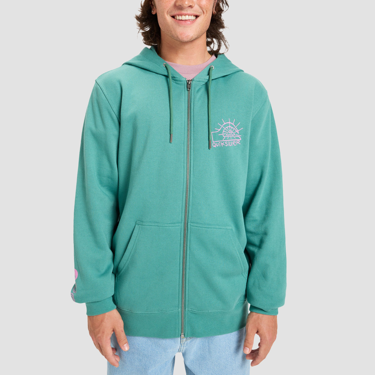 Quiksilver Graphic Zip Hoodie Deep Sea