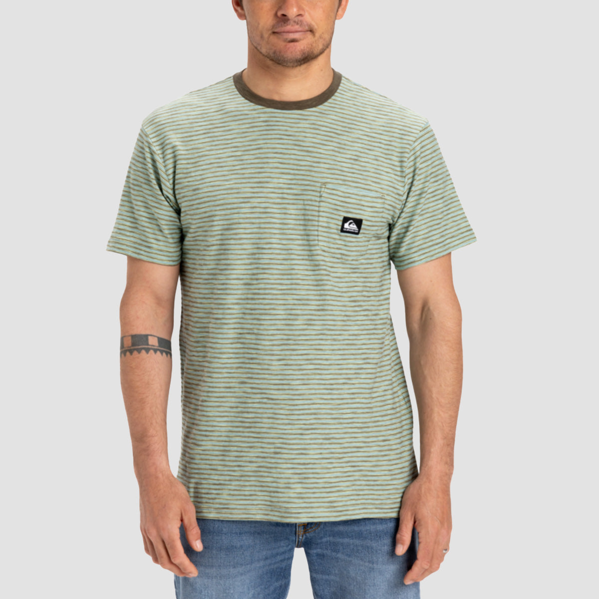 Quiksilver Kentin Pocket T-Shirt Grape Leaf Stripes