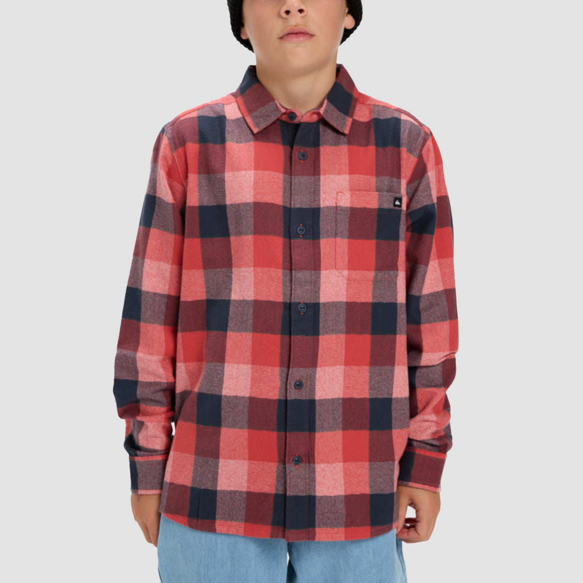 Quiksilver Motherfly Plaid Longsleeve Shirt Mineral Red Motherfly Check - Kids