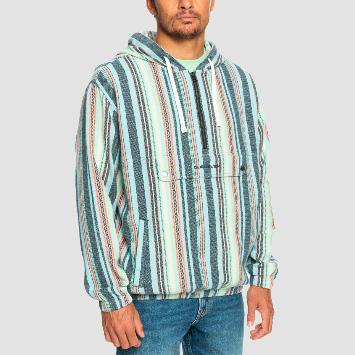 Quiksilver Neo Blue Pullover Jacket Sky Blue