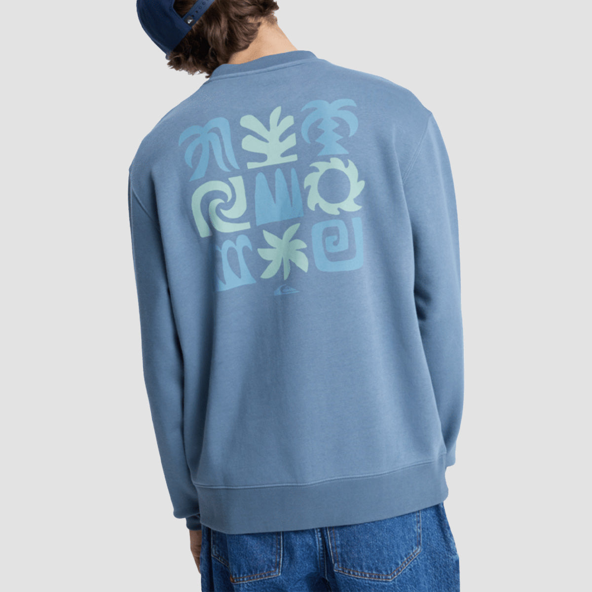 Quiksilver Salt Water Graphic Crew Sweatshirt China Blue