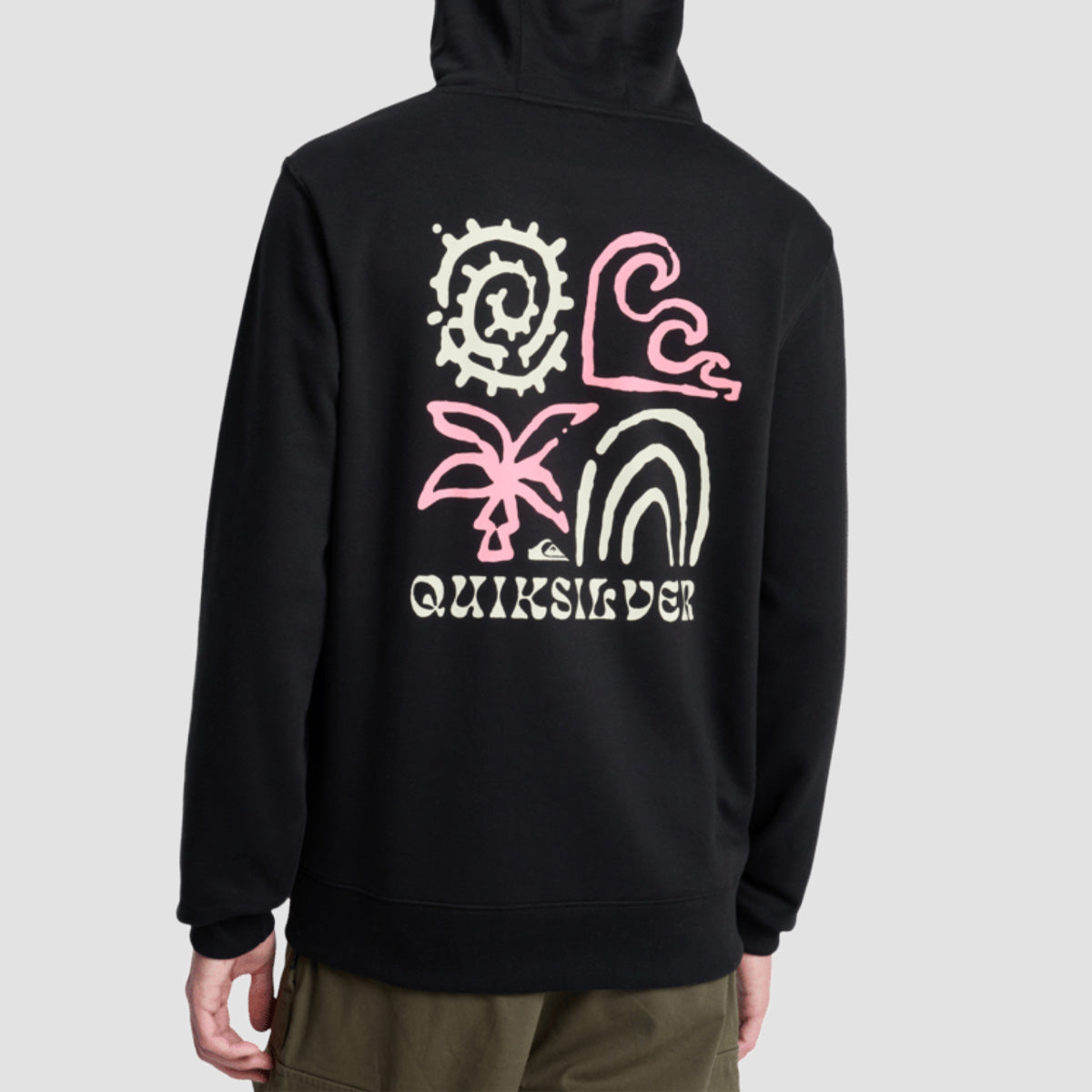 Quiksilver Screen Front & Back pullover Hoodie Black