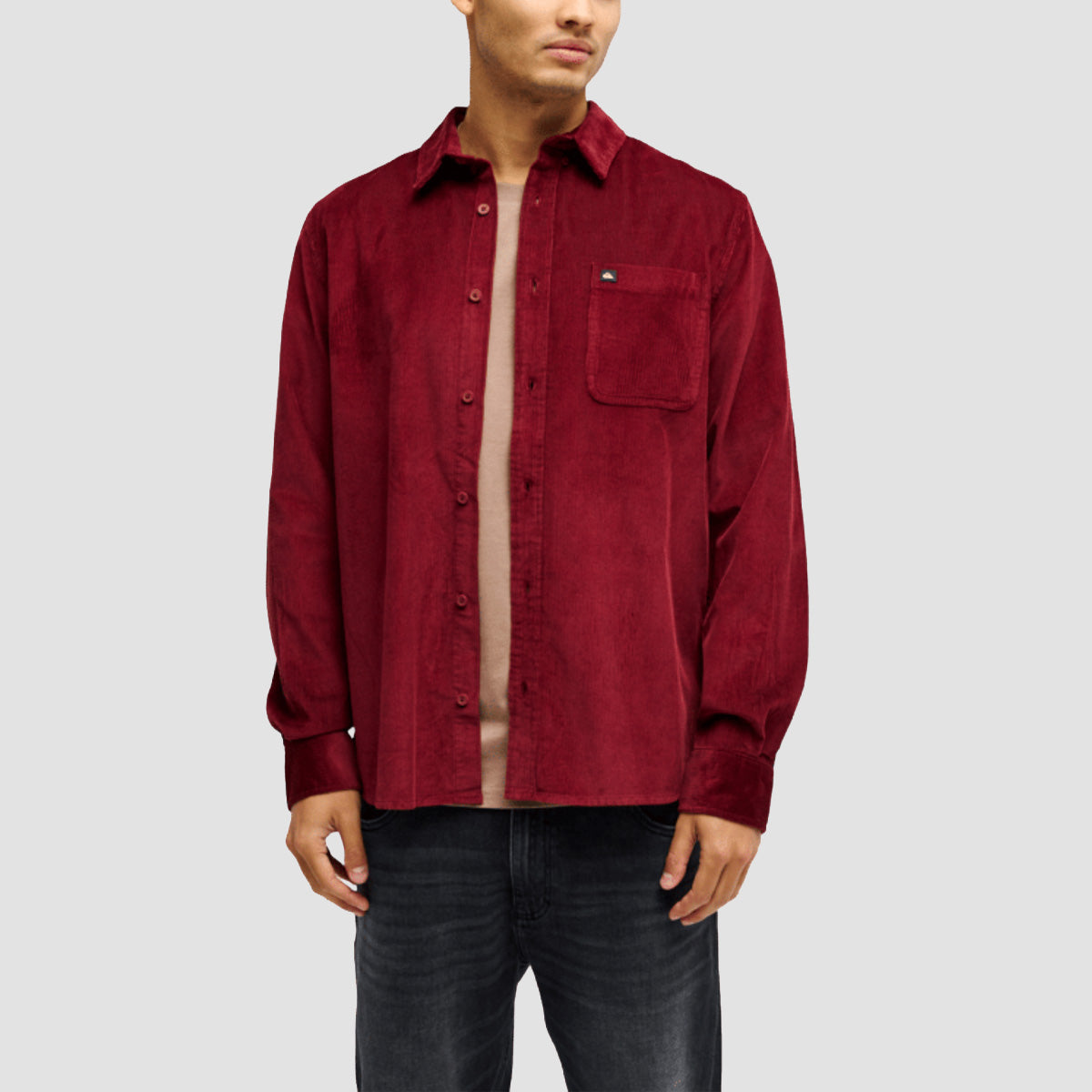Quiksilver Smoke Trail Cord Longsleeve Shirt Oxblood Red