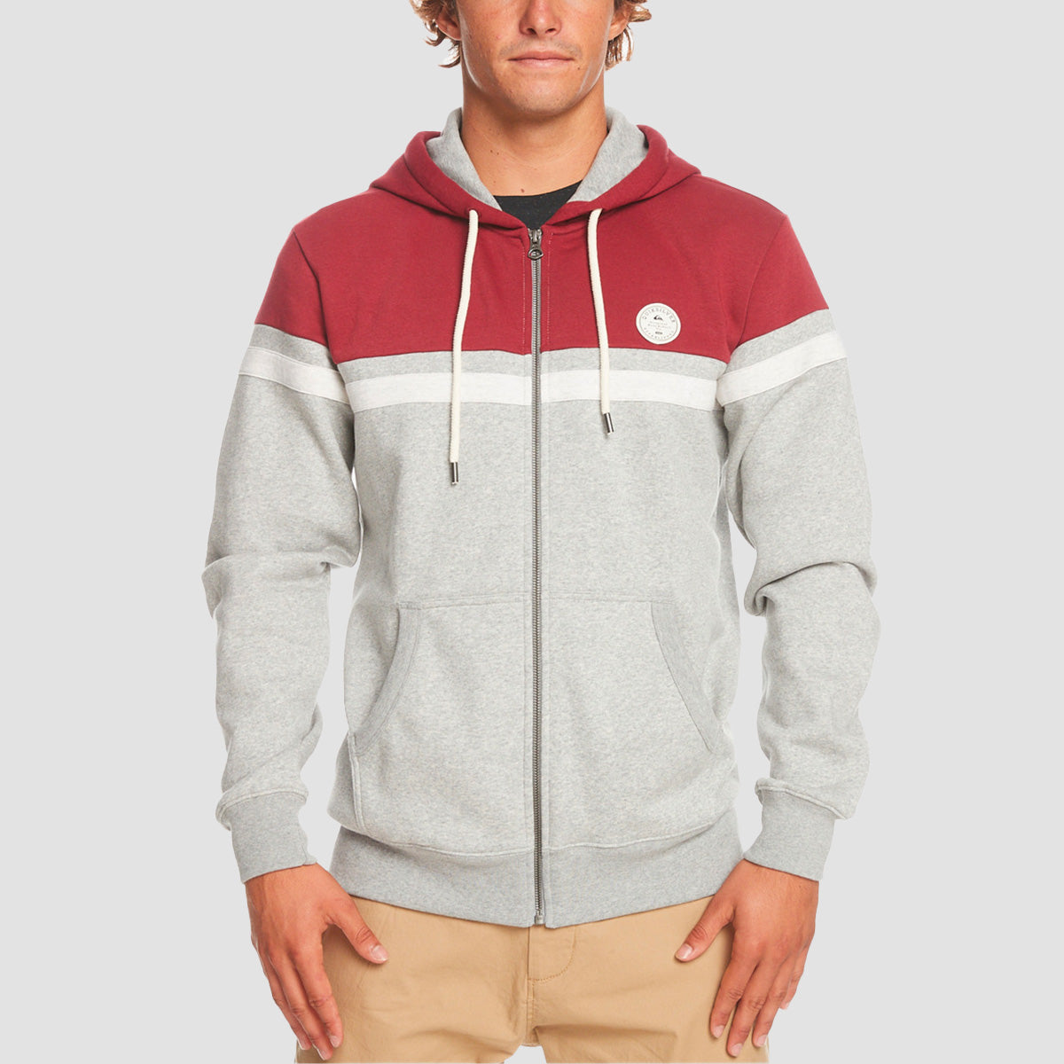 Quiksilver Surf Zip Hoodie Light Grey Heather