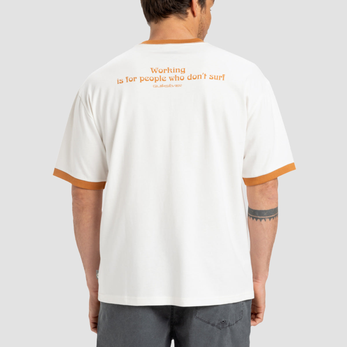 Quiksilver Ticket Beach Ringer T-Shirt Snow White