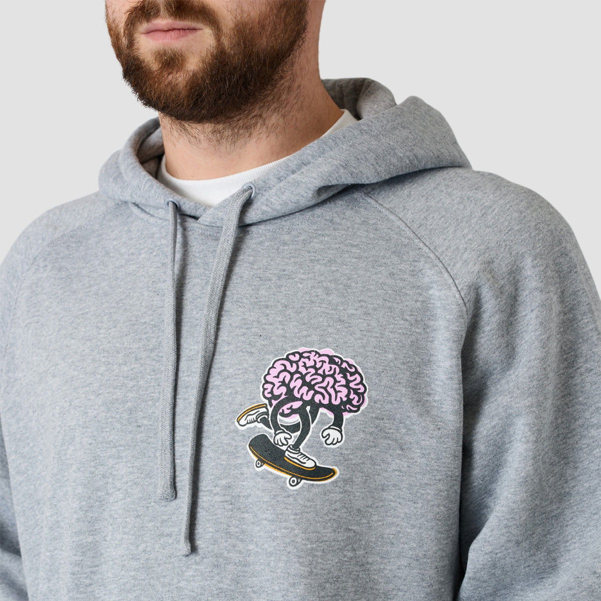 Brain Drain Brain Push Pullover Hoodie Grey