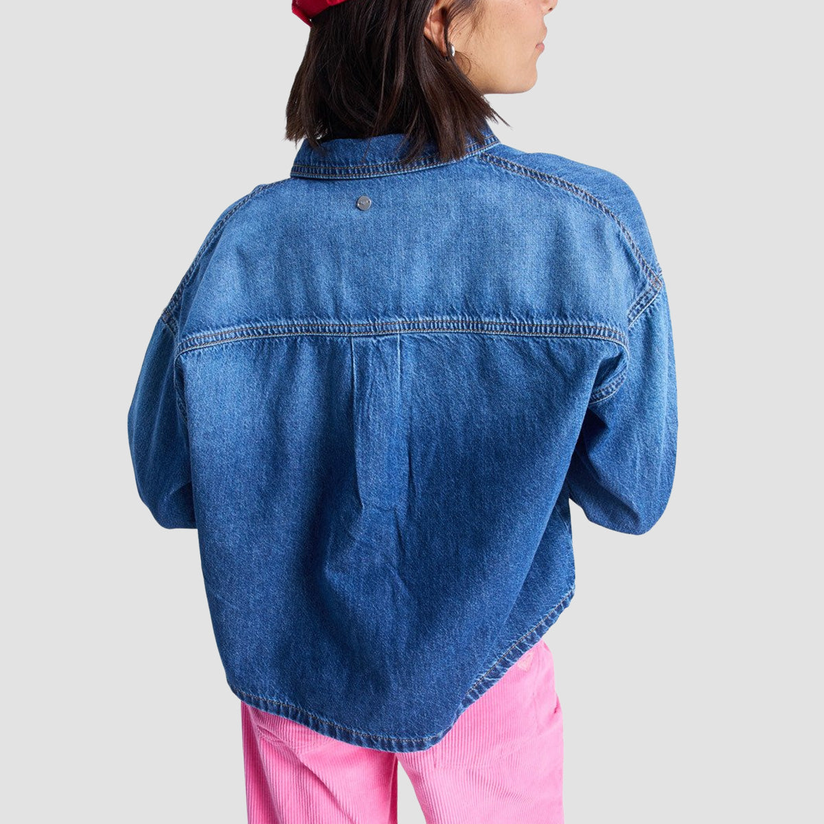 Roxy Another Reflect Longsleeve Denim Shirt Medium Blue - Womens