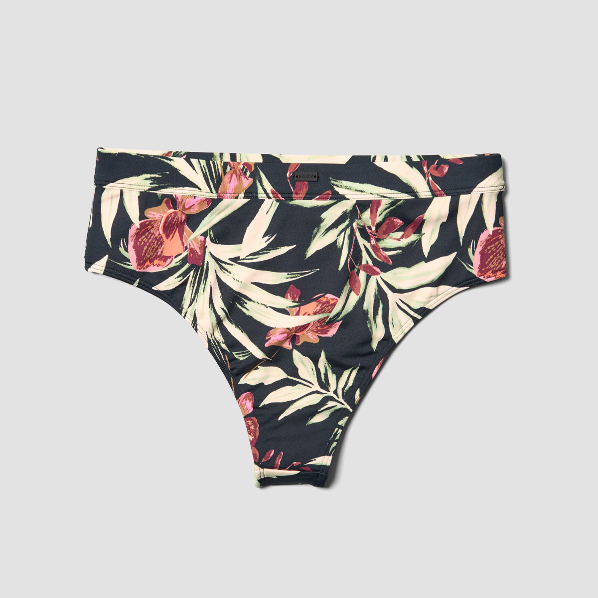 Roxy Beach Classics Bikini Bottom Anthracite Wind Swept Floral - Womens