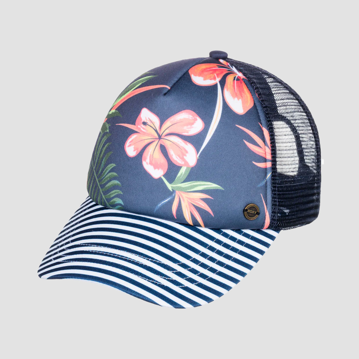 Roxy Beautiful Morning Trucker Cap Mood Indigo Tropical Depth - Womens