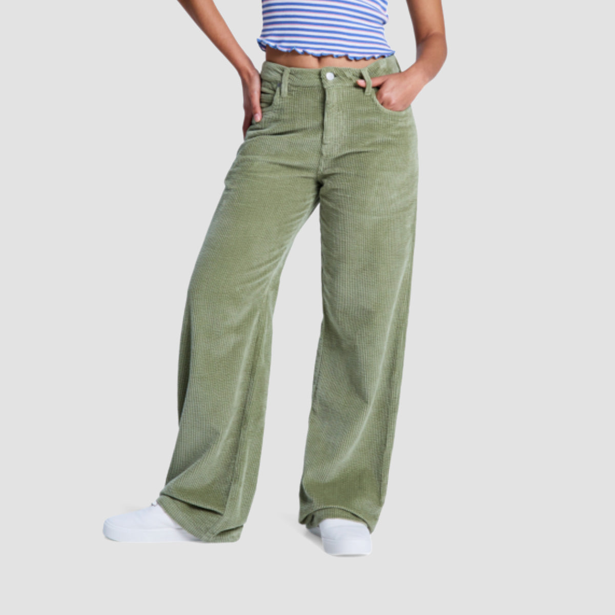 Roxy Down Patrol Corduroy Pants Oil Green - Womens