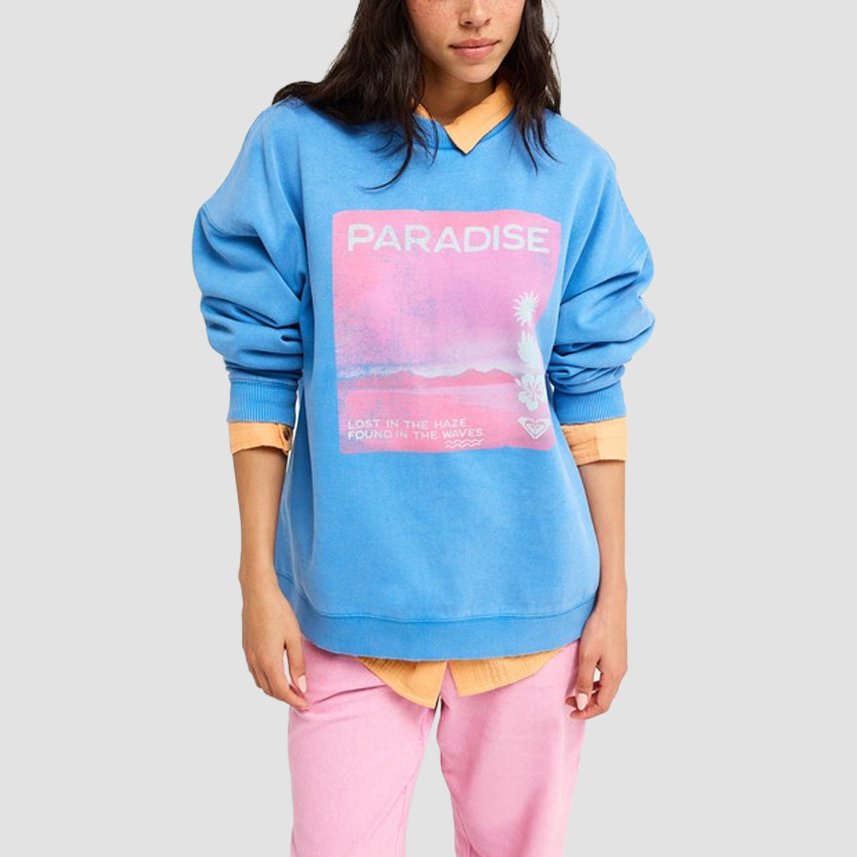 Roxy Lineup Oversized Crew Sweatshirt Super Sonic - Womens