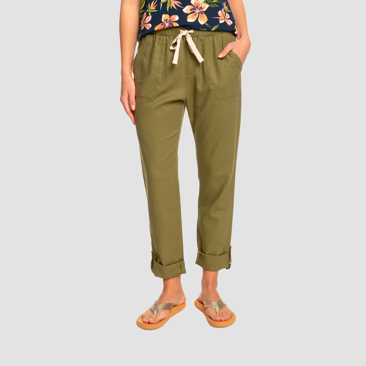 Roxy On The Seashore Pants Loden Green - Womens