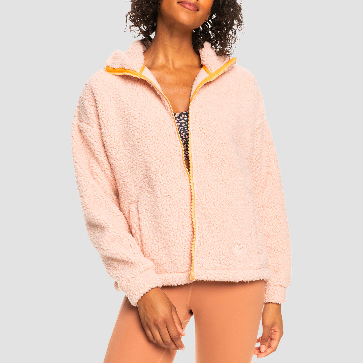 Roxy Sherpa Jacket Peach Whip - Womens