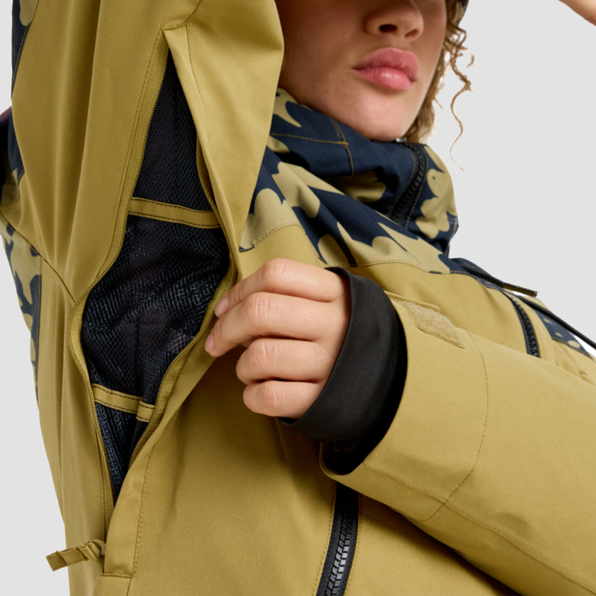 Roxy Stated 20K Snow Jacket Fennel Seed Big Flower - Womens