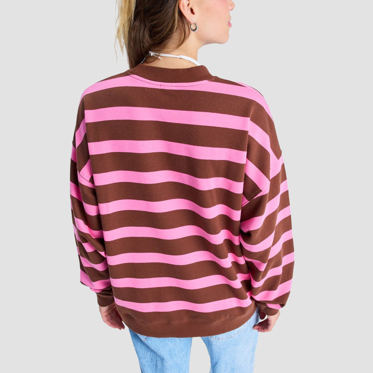 Roxy Strictly Stripes Oversized Sweatshirt Tiramisu Strictly Stripe - Womens