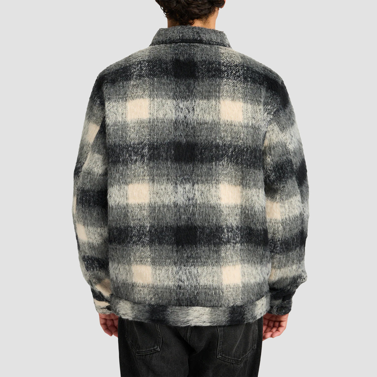 RVCA Dayshift Zip Flannel Jacket Black