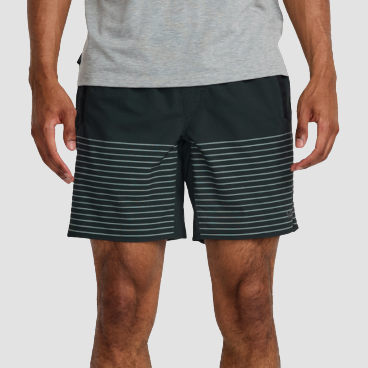 RVCA VA Sport Yogger Stretch 17" Performance Shorts Black Stripe