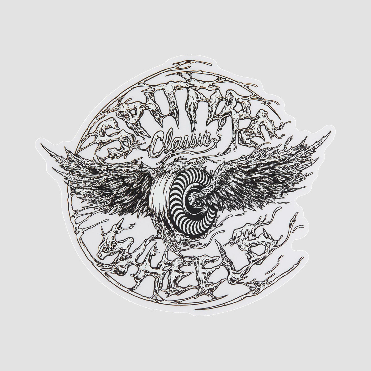 Spitfire Decay Wings Sticker Grey