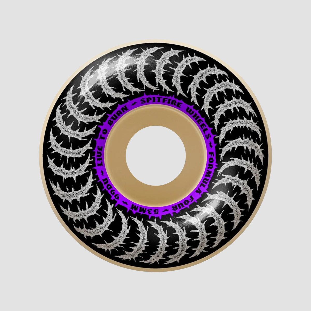 Spitfire Formula Four Deathmask II Classic 99DU Skateboard Wheels Natural 53mm