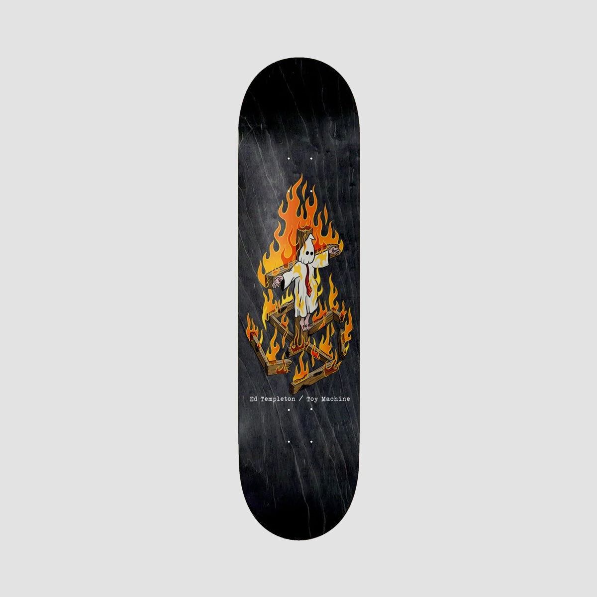 Toy Machine Ed Templeton Charred Cross Skateboard Deck Black Stain - 8.5"