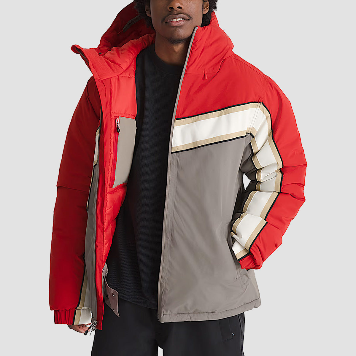 Vans 90s Bigblock Hooded Puffer Snow Jacket Racing Red