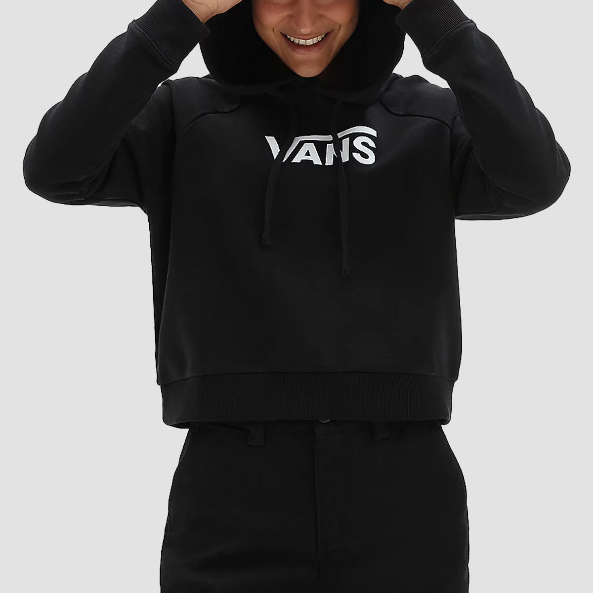 Vans Flying V Boxy Pullover Hoodie Black Womens