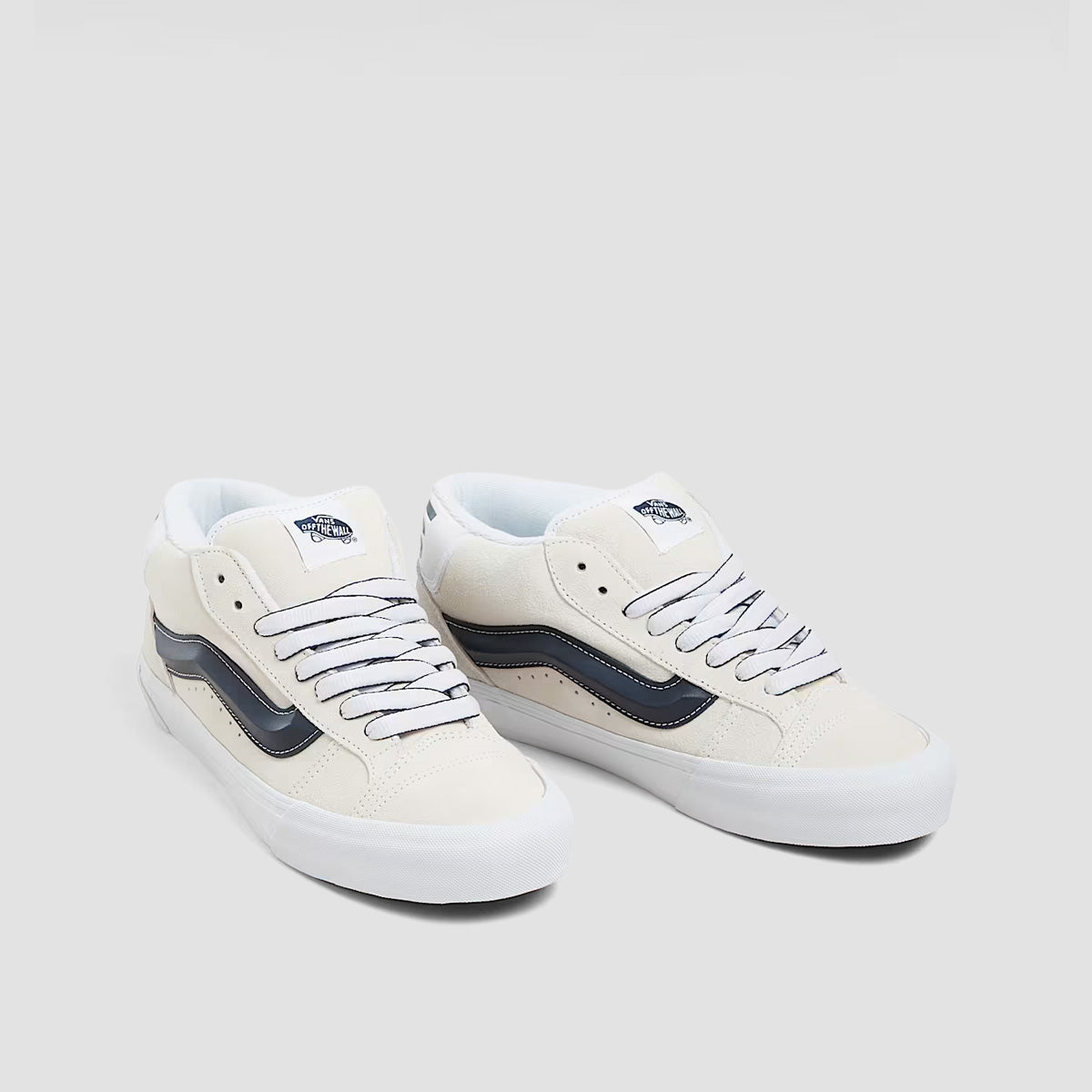 Vans Knu Mid Top Shoes - Track Pack True White/Dress Blues