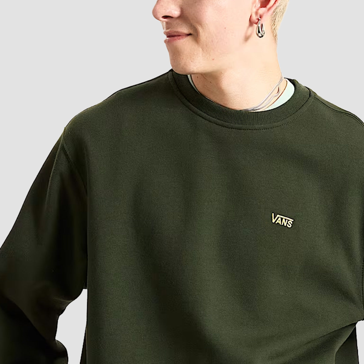 Vans Left Chest II Loose Crew Sweatshirt Dried Kelp